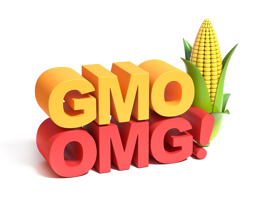 GMO genetically modified food 3d concept