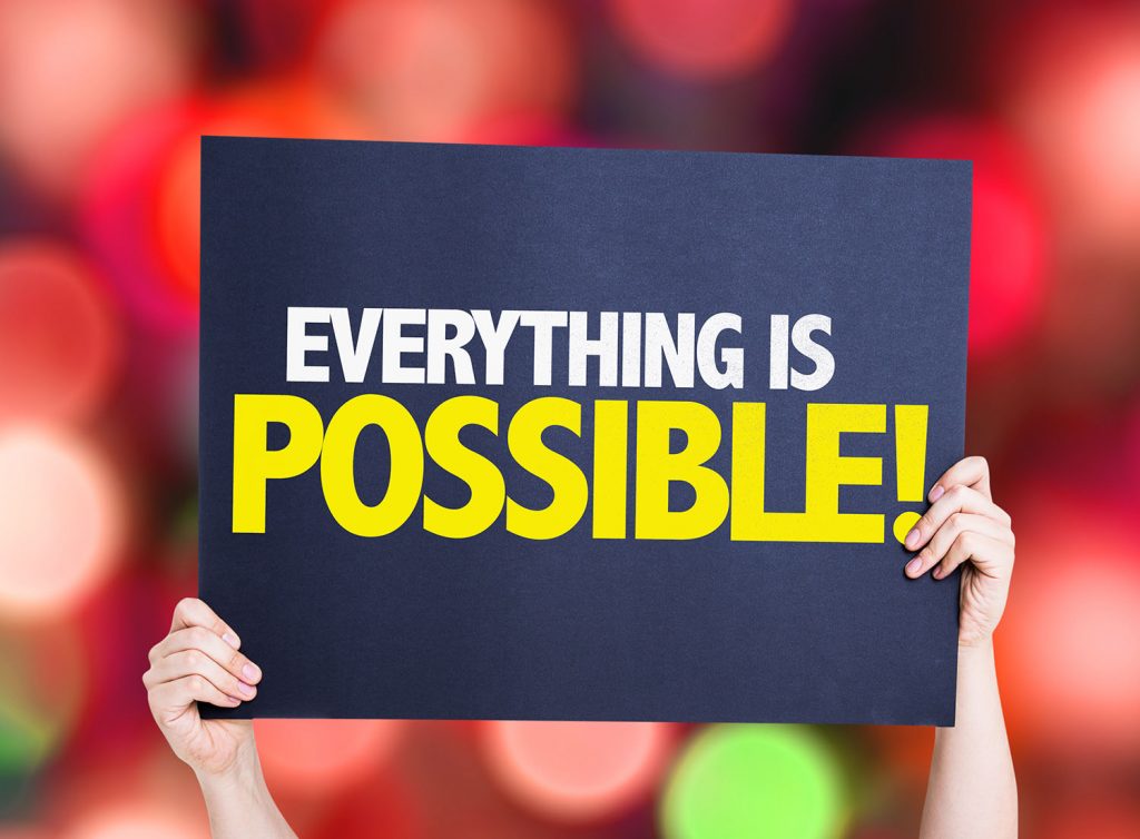 Everything is Possible card with colorful background